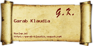 Garab Klaudia névjegykártya